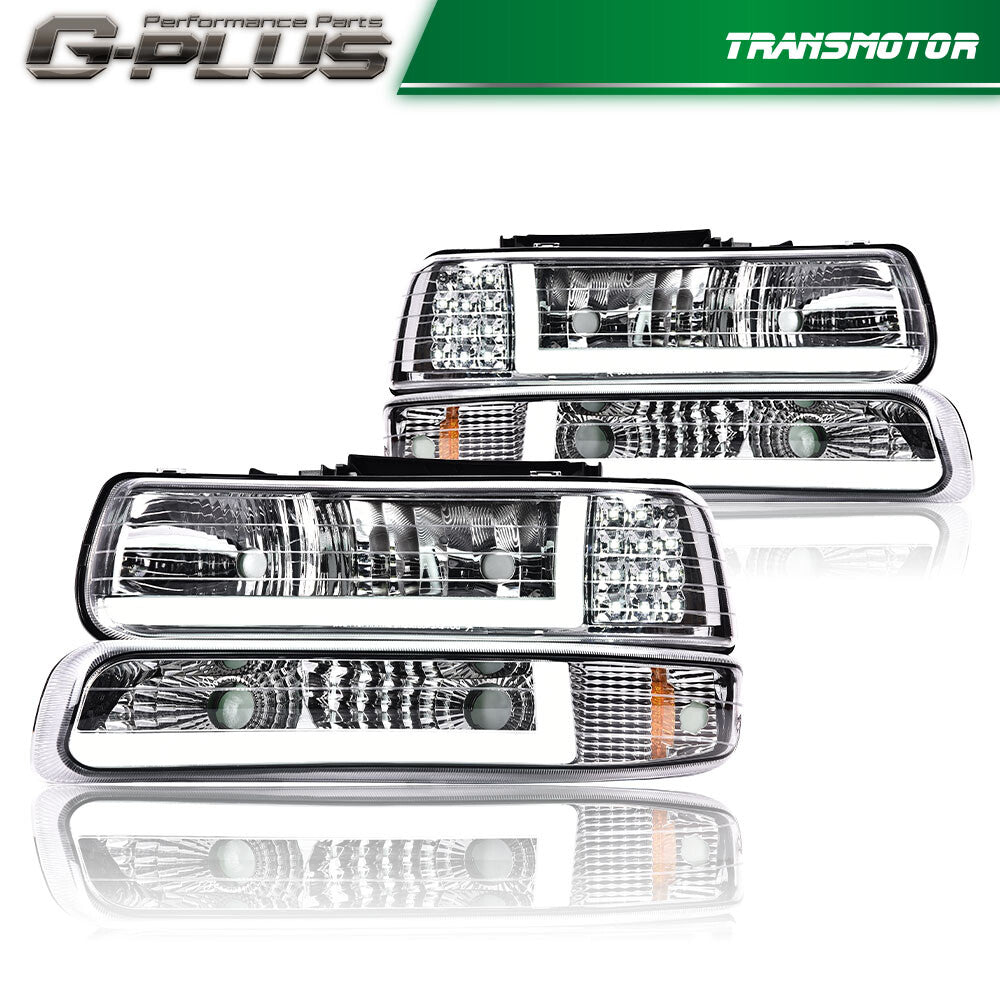 LED DRL headlight + fog light for 99-02 for Silverado 00-06 Tahoe- v
