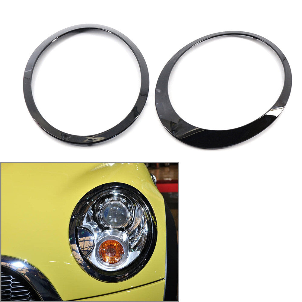 Scheinwerfer Trim Ring ABS f¨¹r for Mini Cooper R55 R56 R57 R58 Paar gl?nzend Schwarz