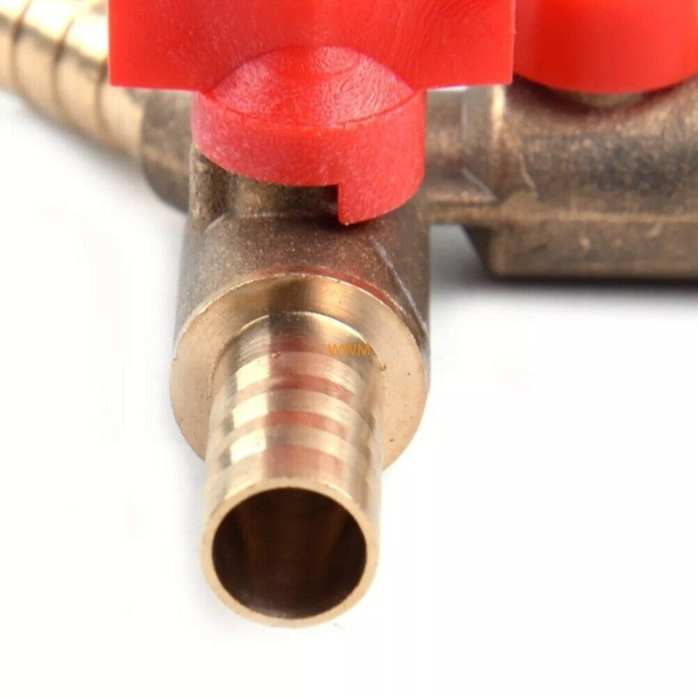 Brass 3/8 10mm Y 3-Way Hose Connector Shut off Ball Valve for Fuel Gas Fitting. n