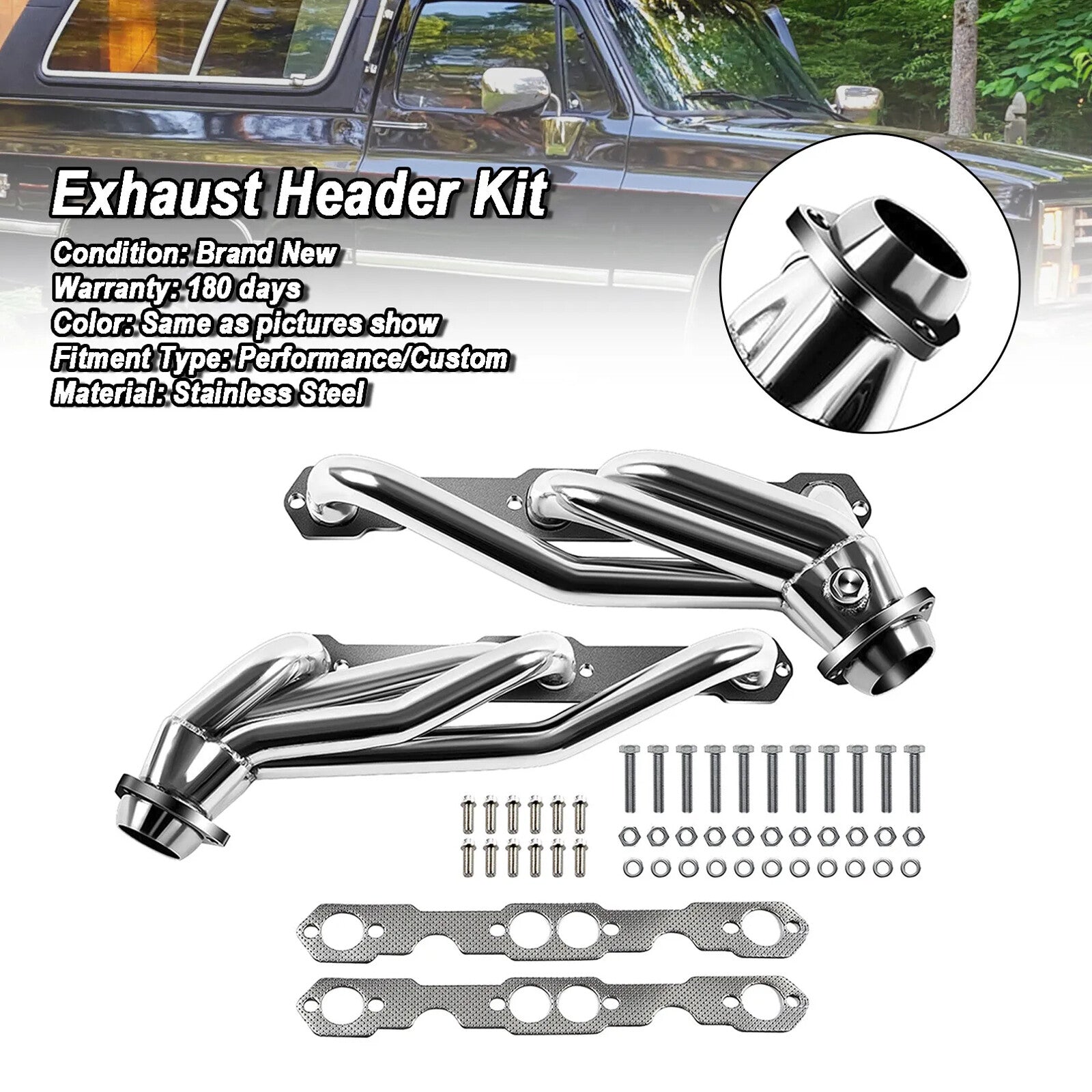 for Chevy for GMC 88-97 5.0L/5.7L 305 350 V8 Stainless Steel Exhaust Headers Truck