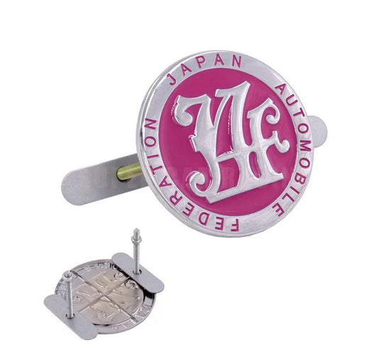 Car grille badge Japan Automobile Federation pink for Honda