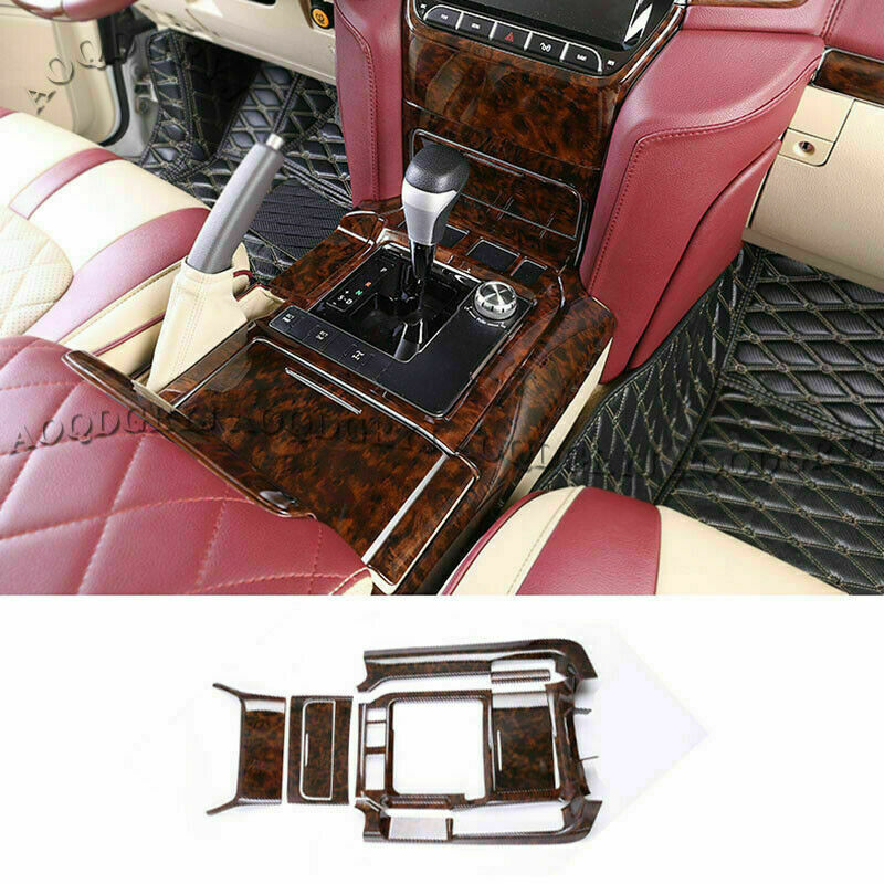 Wood Grain Gear Shift Panel Moulding Cover Trim for TOYOTA for Land Cruiser 16-2021