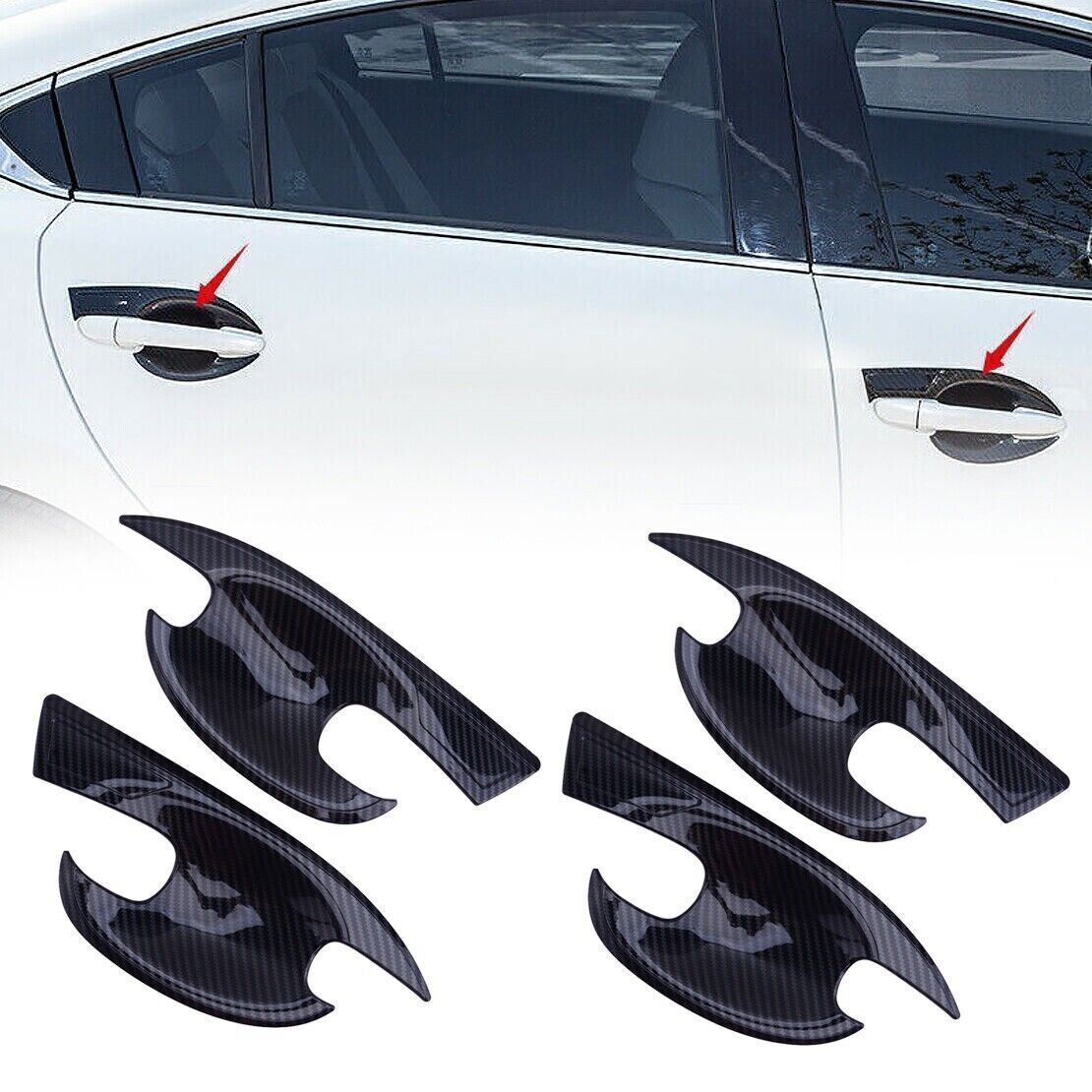 4P Carbon Fiber Style Side Door Handle Bowl Cover Trim for Mazda 3 Axela 19-2023