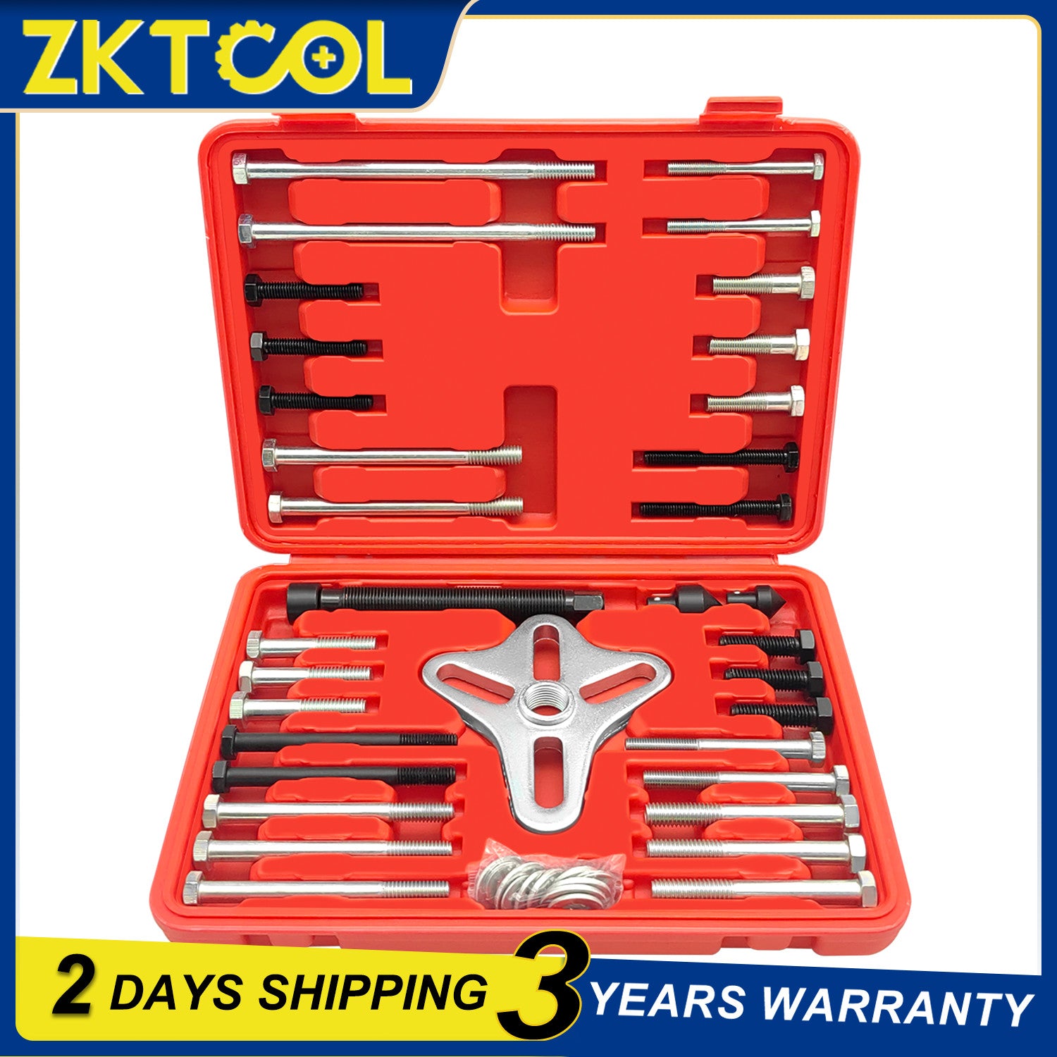 46PCS Harmonic Balancer Puller Tool Kit Gear Pulley Steering Wheel Removal Tool