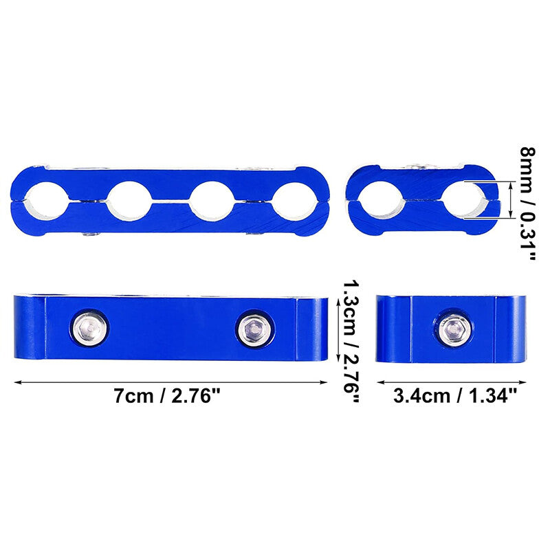 3Pcs Aluminum Engine Spark Plug Wire Separator Divider Organizer Clamp Kit Blue Q