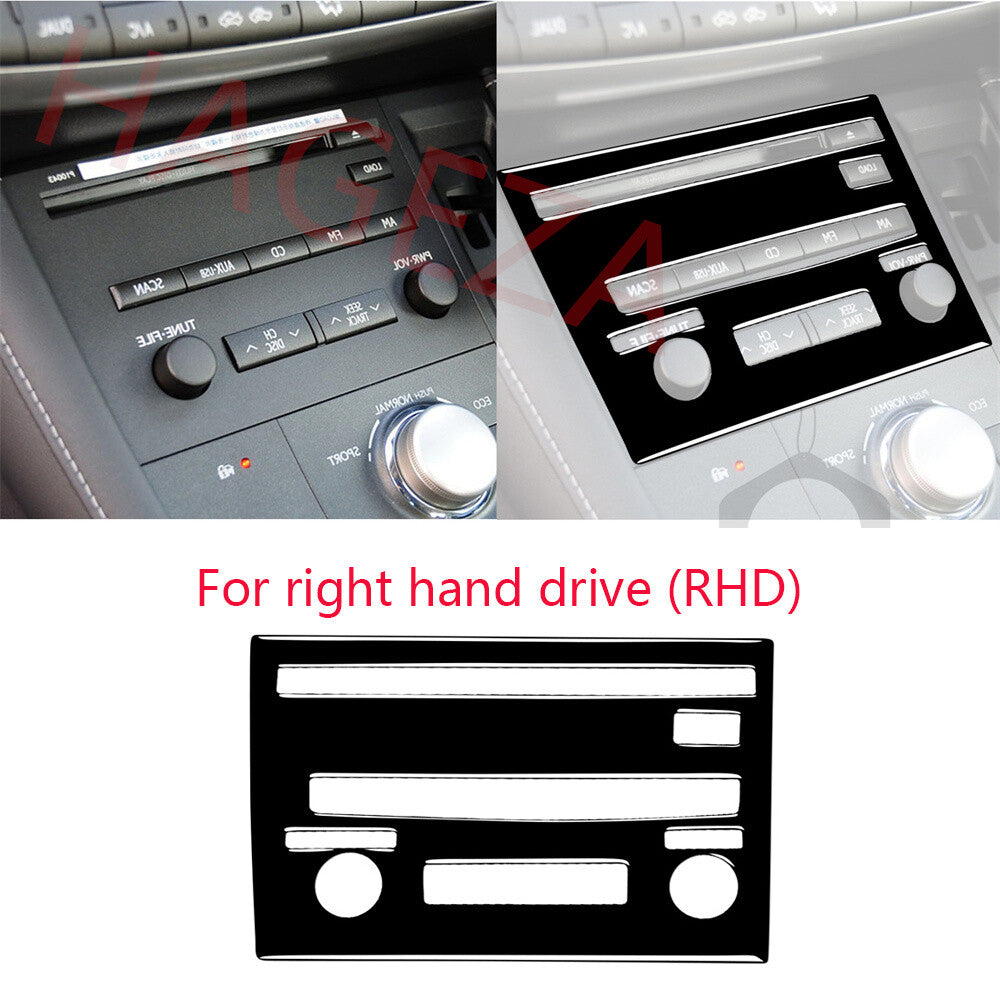 for Lexus CT200h 2011-2017 RHD Central Console CD Panel Switch Cover Gloss Black