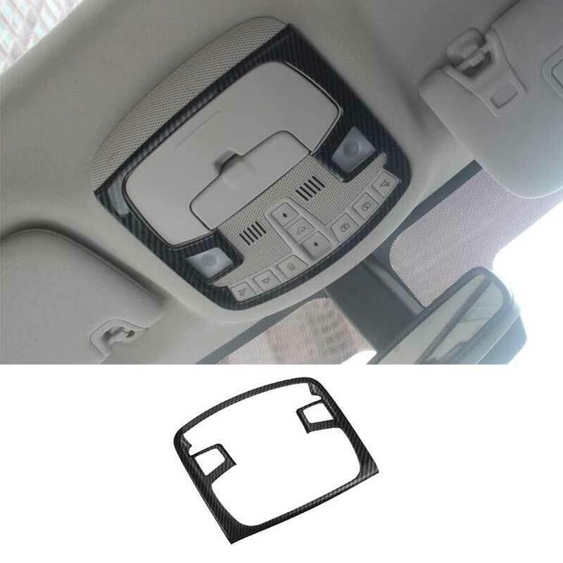 Carbon Fiber Front Reading Light Lamp Frame Trim 1PCS for Ford Edge 2015-2022