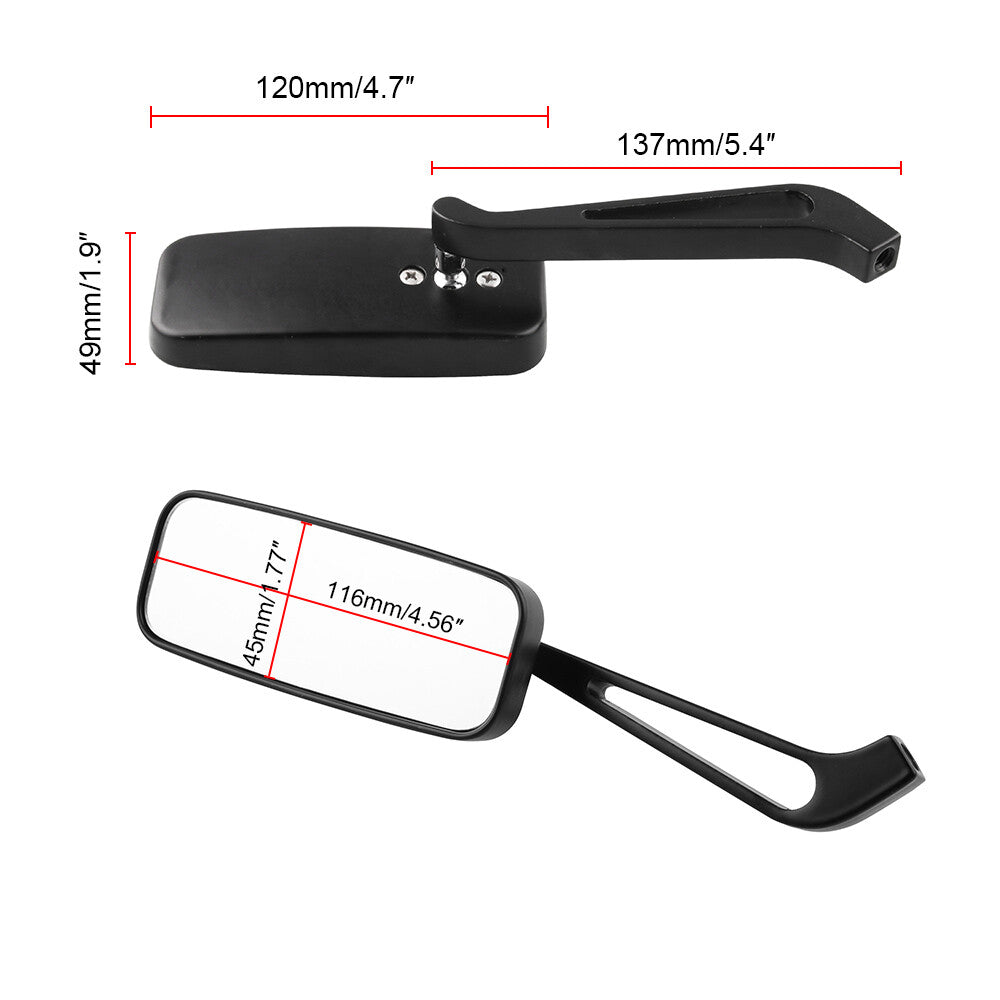 Motorcycle Rectangle Steady Rearview Mirrors 8/10Mm for Honda for Suzuki for Kawasaki Q