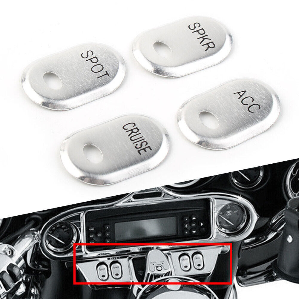 Brushed Panel Switch Covers Chrome for Harley Touring Electra Glide Road Glide