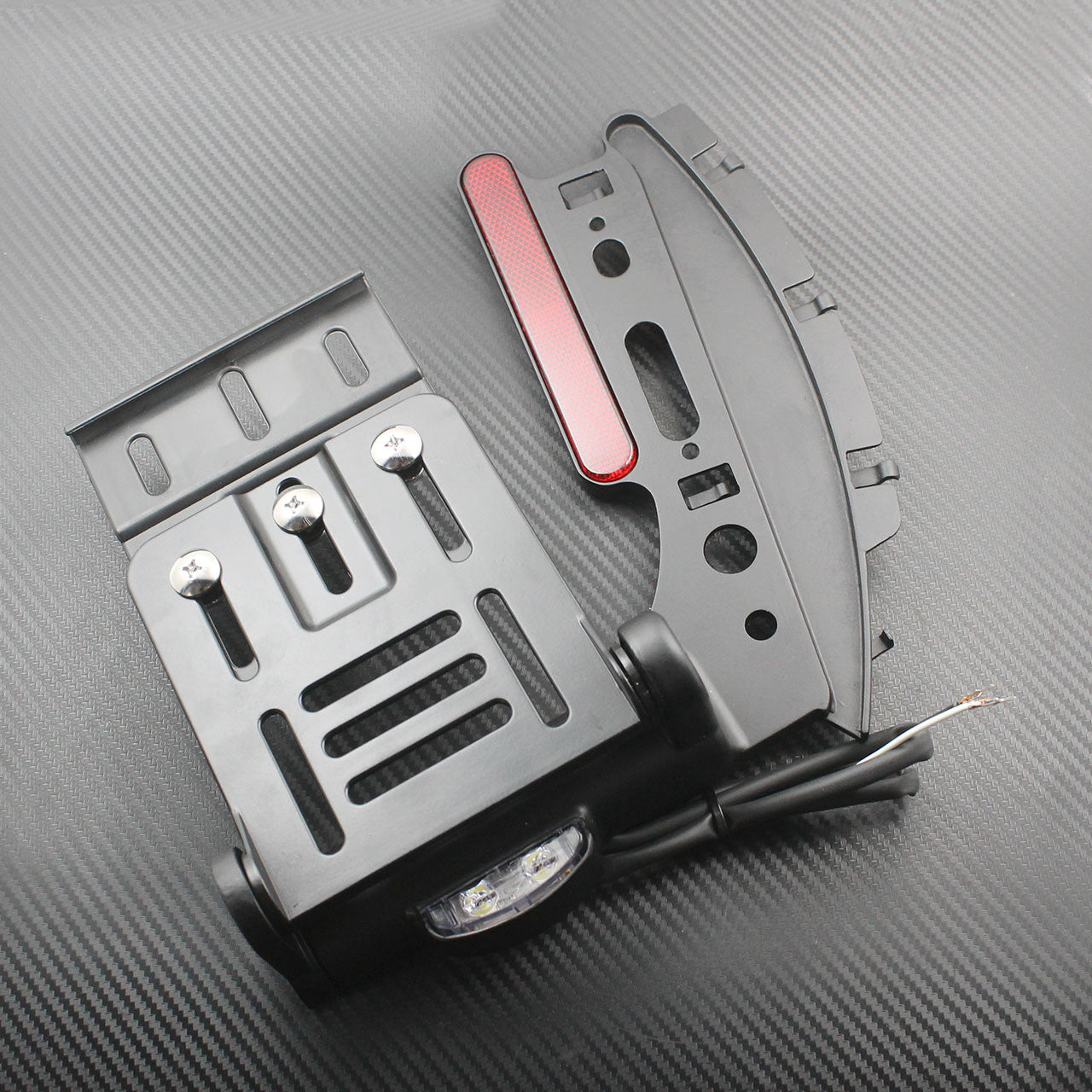 Motorcycle License Plate Side Mount LED Bracket Holder Fit for Harley XL 2004-16