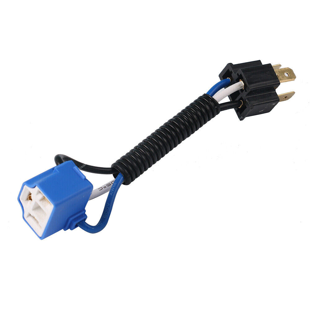 2 PCS H4 Headlight Light Bulb Angle Socket Plug Connector Wiring Harness Ceramic Q
