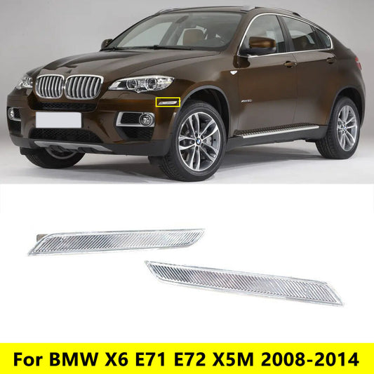For X6 E71 E72 X5M 2008-2014 Pair Front Bumper Side Marker Reflector Lights v