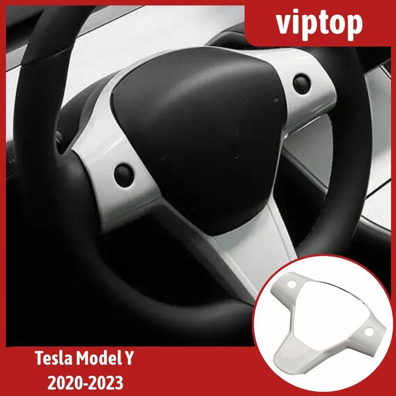 ABS White Steering Wheel Strip Cover Trim 1PCS for Tesla Model 3 Y 2017-2023