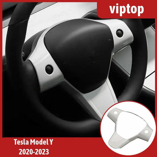 ABS White Steering Wheel Strip Cover Trim 1PCS for Tesla Model 3 Y 2017-2023
