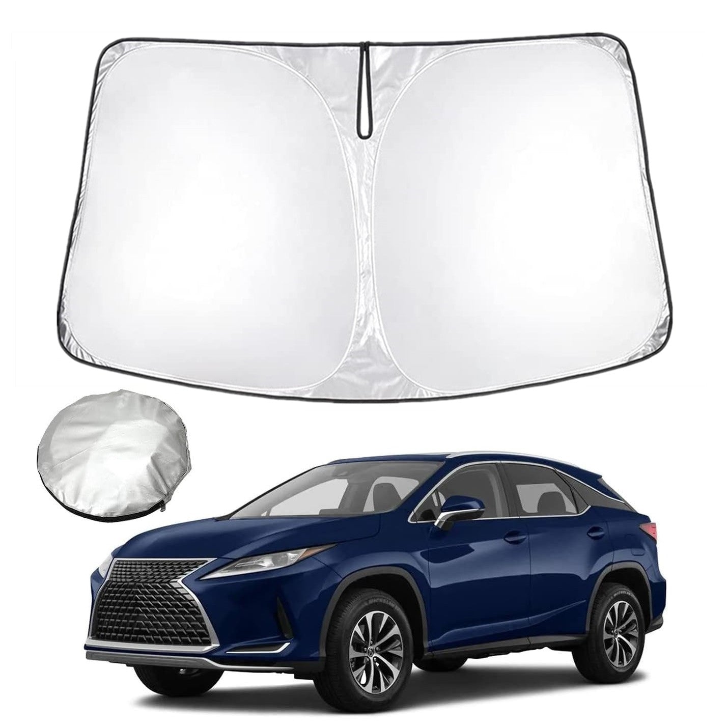 Foldable windshield sunshade cover suitable for 16-24 inch for Lexus RX350, RX350L, RX450h. n