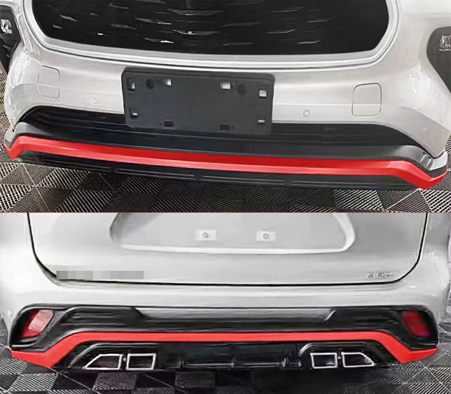 2P ABS Front Rear Skid Plate Bumper Guard Bar Trim for Toyota Highlander 20-2024