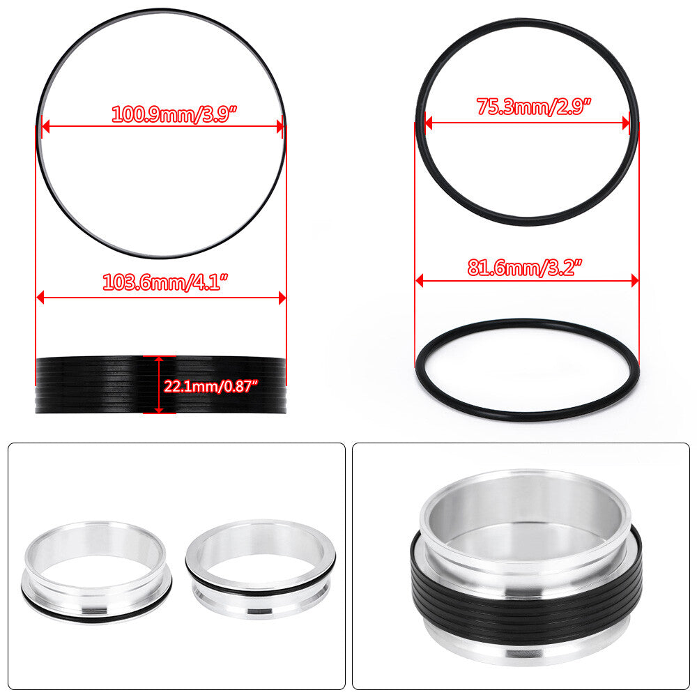3.5 89mm Aluminum Quick Release V-Band Clamp Kit Intake Intercooler Pipe Metal