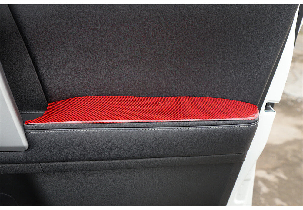 4¡ÁRed Carbon Fiber Door Armrest Panel Decorative Trim For Toyot@ 4Runner 2010-23