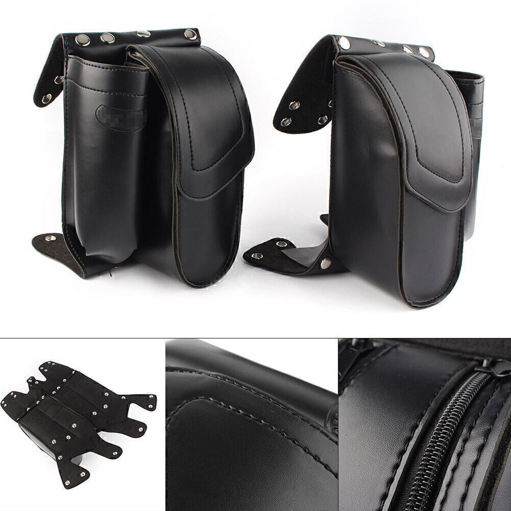 2pcs Saddlebag Guard Bag Water Bottle Set Fit for Harley Touring Road King Q