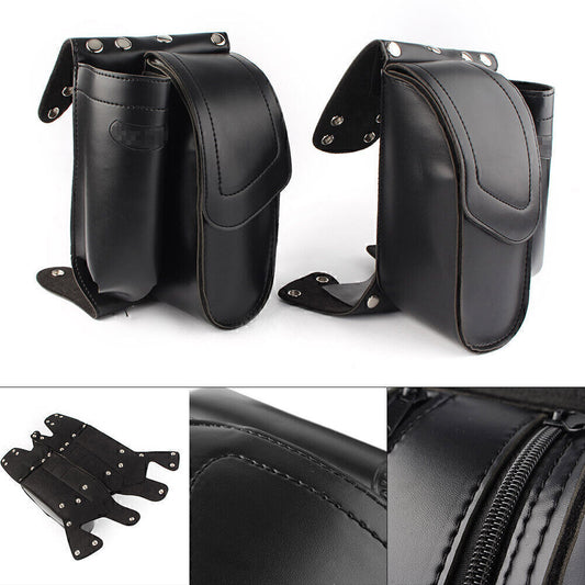 2pcs Saddlebag Guard Bag Water Bottle Set Fit for Harley Touring Road King Q