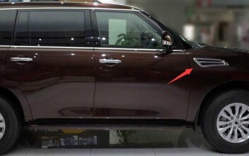 2P Side Vent Fender Flank Black Cover Trim for Nissan Armada Patrol Y62 2017-20