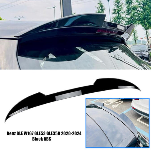 Rear Trunk Roof Splitter Wing for Benz GLE W167 GLE53 GLE350 2020-24 Black ABS B n
