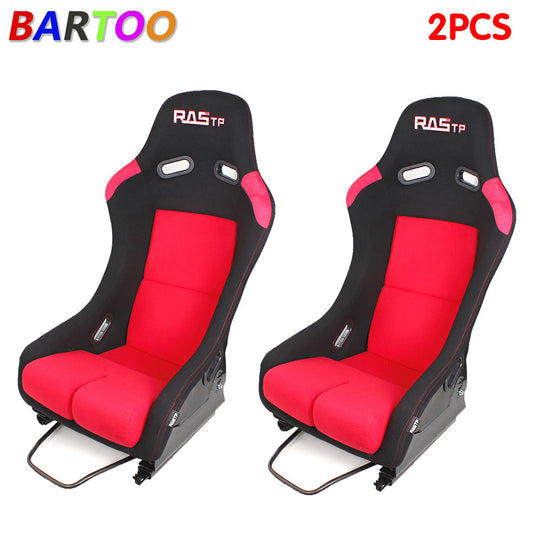 2PCS Fiber Glass Universal Bucket Rucket Racing for Seat +Stainless Bracket Mount Q