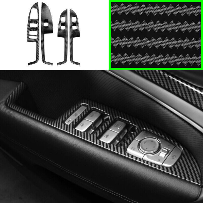 ABS Carbon Window Lock Lift Panel Trim Frame 4pcs for Genesis G70 2019-2023 n
