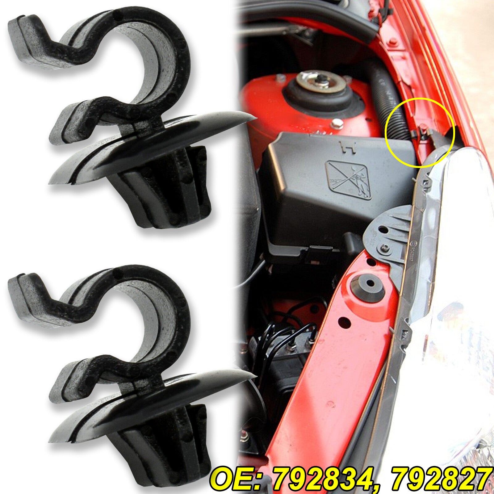 2 x Motorhaubenstange Motorhaube St¨¹tze Clips f¨¹r for Citroen for Peugeot for Renault Trafic