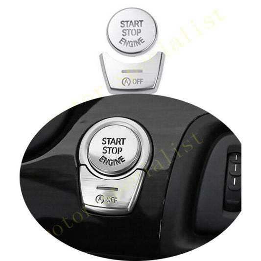 Silver 2PCS Engine Start Stop Button Cover for BMW 7 Series G11 G12 2016-2022 2x