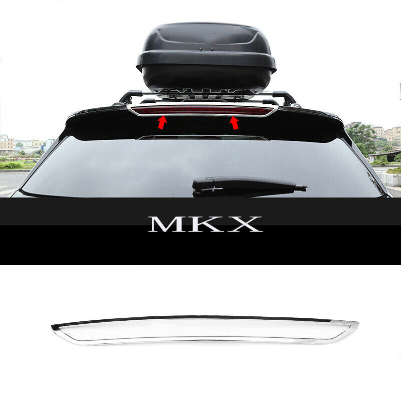 for Lincoln MKX 2015-2018 Chrome Rear Spoiler Wing Brake Light Frame Trim Cover
