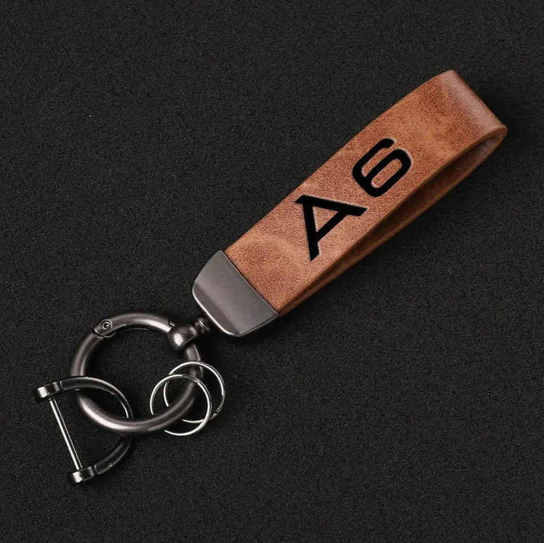 Suitable for Volvo S40 car keychain, keychain, suede leather, horseshoe buckle accessories- v