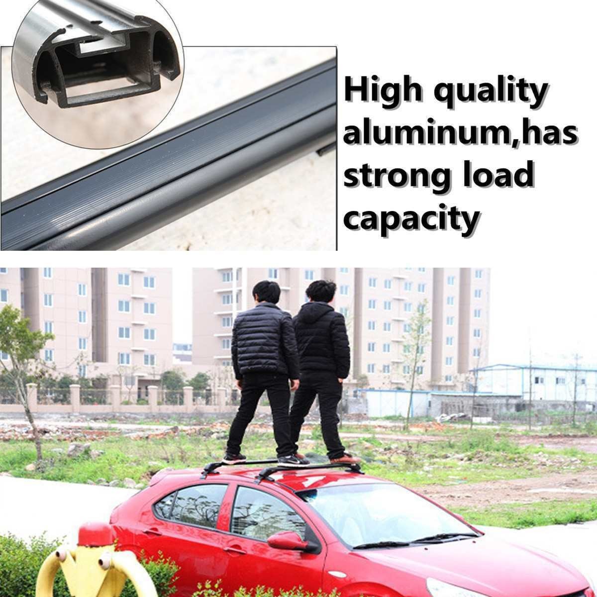 Car Top Roof Rack Cross Bar 39.4 Luggage Carrier Aluminum w/ Lock Universal KY