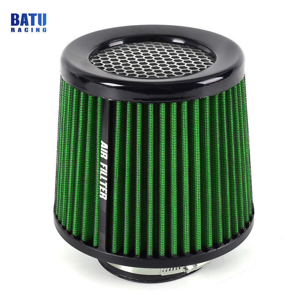 Green 3inch 76mm High Flow Inlet Cold Air Intake Cone Replacement Dry Air Filter