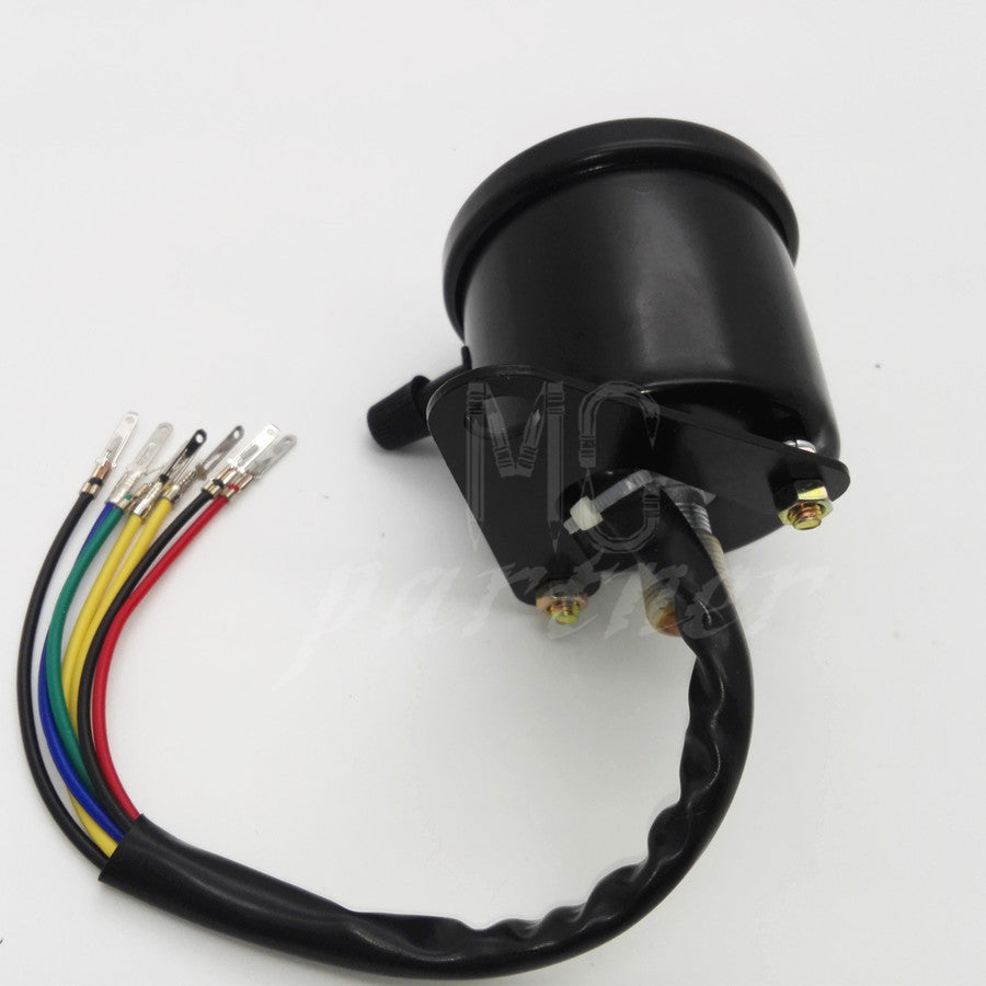 Black Motorcycle Dual LED Backlight Signal Odometer Mileage Speedometer Gauge Q