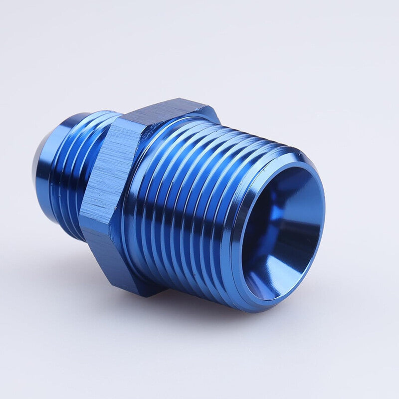 2Pcs 10AN AN10 Male Flare to 3/4 NPT Pipe Thread Fitting Adapter Aluminum Blue
