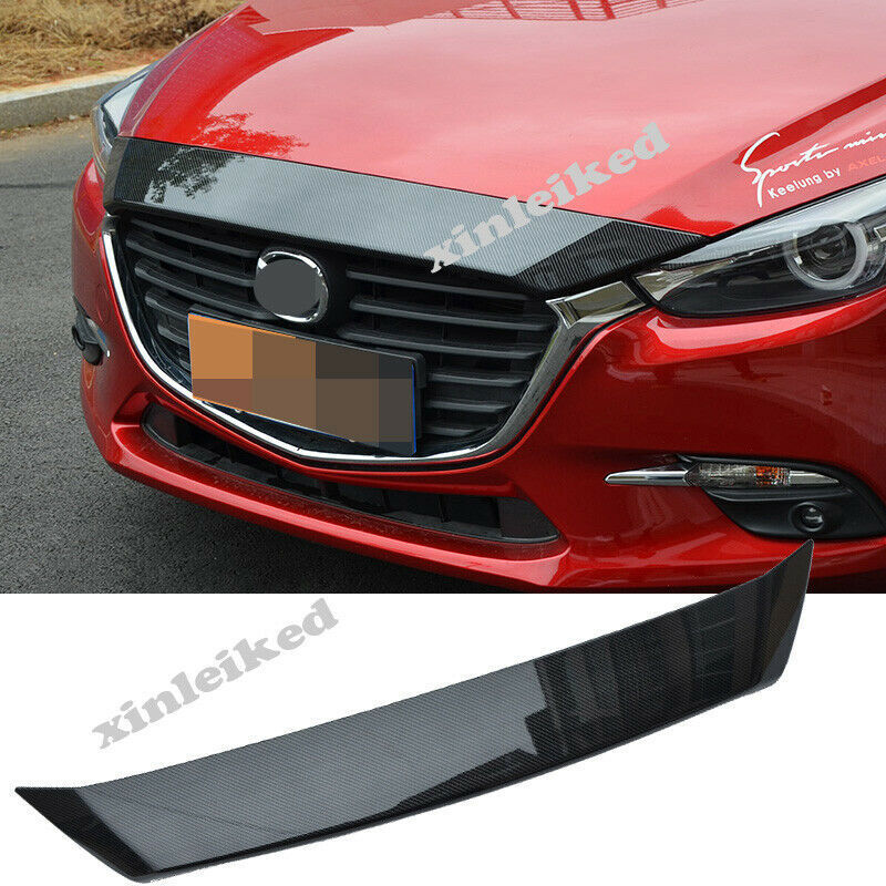 carbon fiber Front Grill Grille Engine Hood Cover Trim for Mazda 3 Axela 2017-18