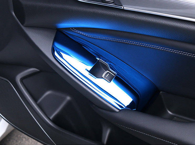 Door Window Switch Lift Cover Trim Blue Titanium Fit for Honda Accord 2018-2021