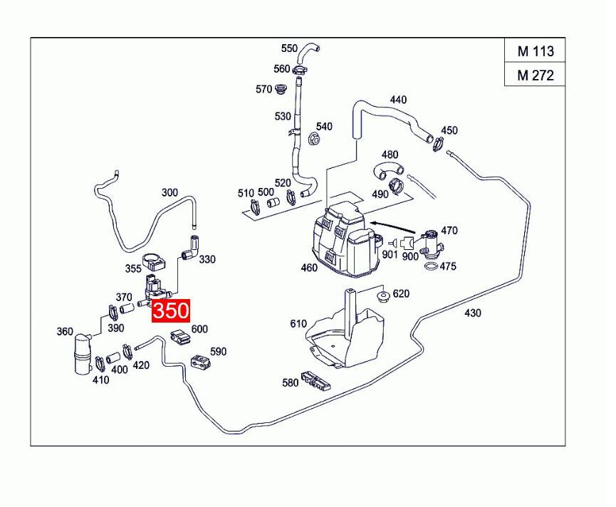 Fuel vapor tank purge control valve for CLS500 C300 E350 GLK300 S300 L- v