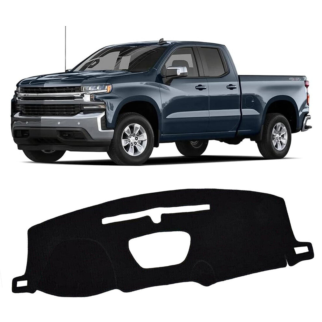 DASHBOARD MAT Black Dashboard Cover for 2019-2022 Silverado 1500 2500 HD 3500HD- n