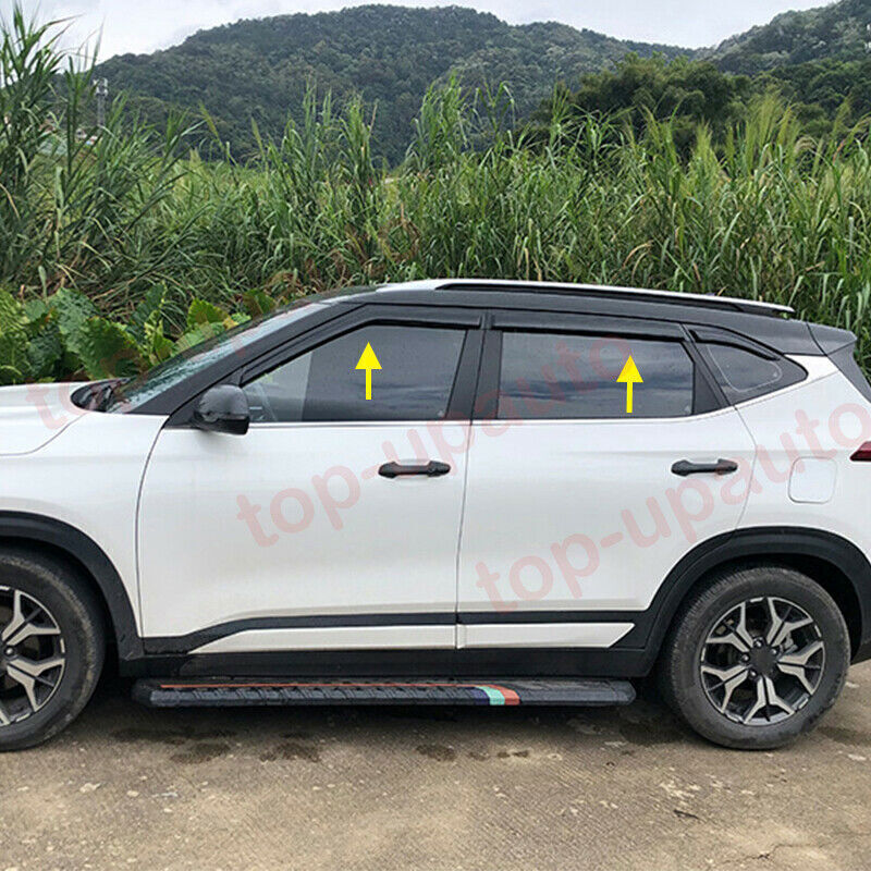 for Kia Seltos 2020-2023 BLACK WINDOW VISORS SUN RAIN GUARD VENT DEFLECTORS TRIM
