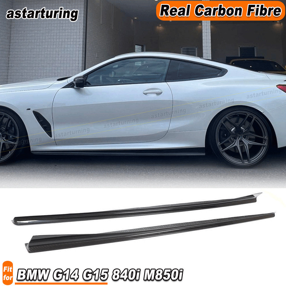 for BMW 8Series G14 G15 840i M850i 2019-23 REAL Carbon Side Skirts Panel Spoiler