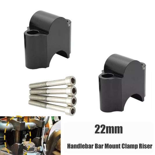 Pair of 7/8 inch handlebar stem mounting clips 22mm universal for Harley , black. n