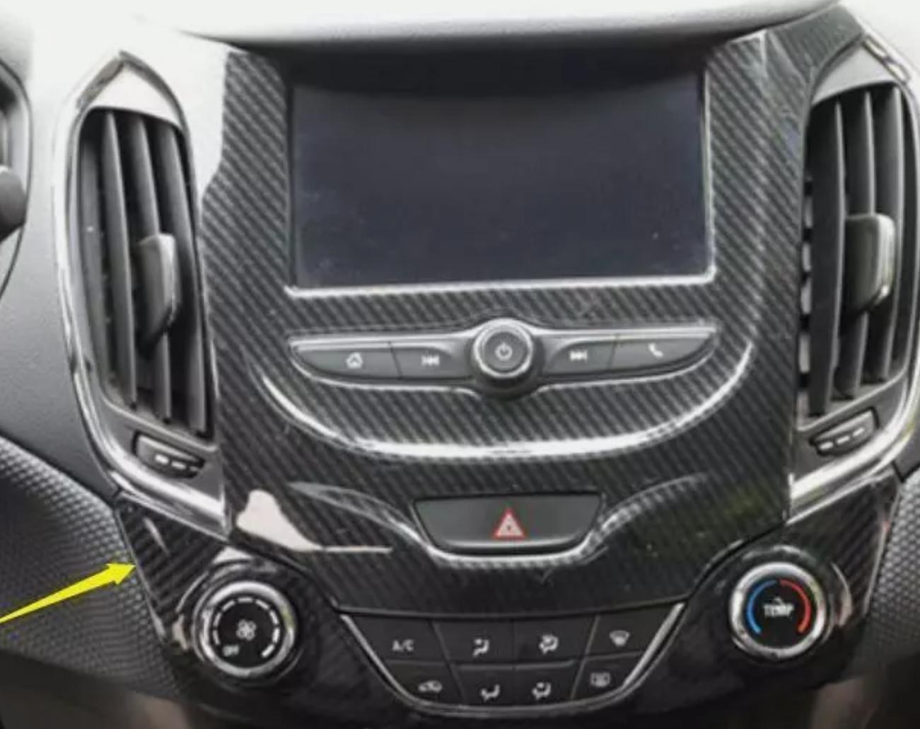 Black Carbon Fiber Central Console Navigation Panel for Chevrolet for Cruze 2016-19 Q