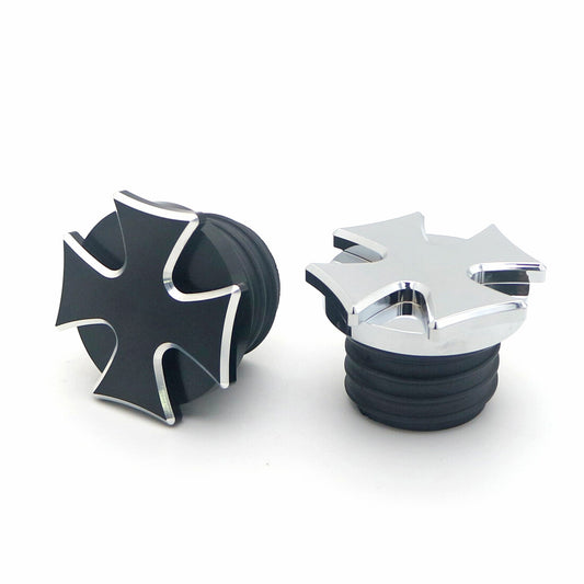 CNC Edge Cut Vented Cross Gas Tank Cap Fuel Cap for Harley Sportster Road King Q