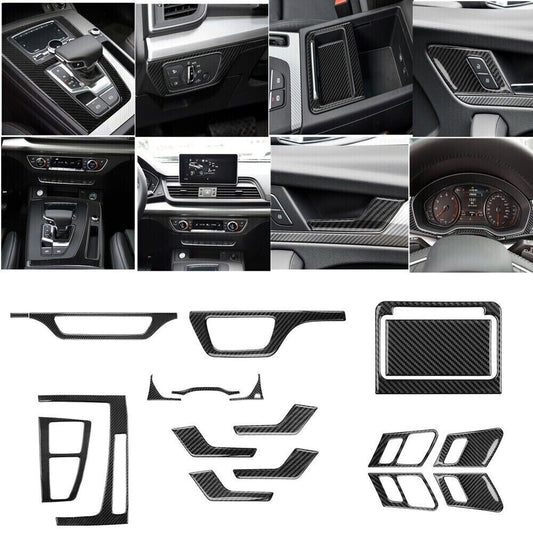 17x/set Carbon Fiber Interior Front Side Cover Trim Kit for Audi Q5 2018-2021 n