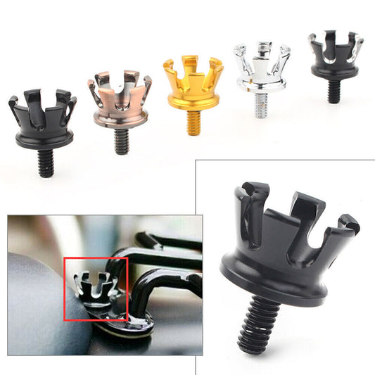 Imperial Crown Style Rear for Seat Bolt Tab Screw Cap Mount Fit for Harley 96-up