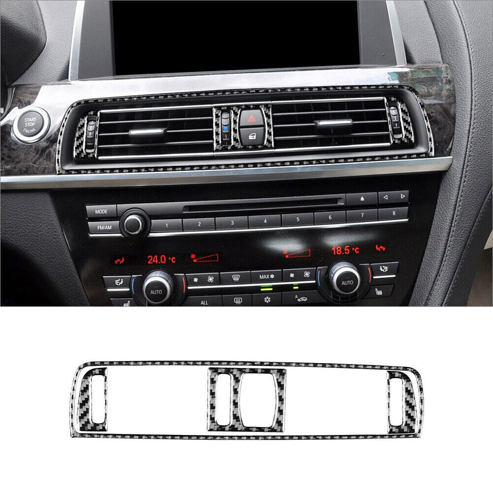 Carbon Fiber CD Control Panel Cover Trim Sticker For 5 F10 2011-2017 v