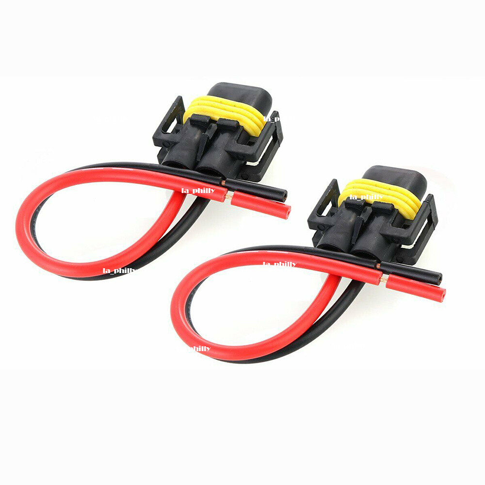 2Pcs H11 Headlight Fog Light Bulb Holder Connector Wiring Harness Socket Wire Q