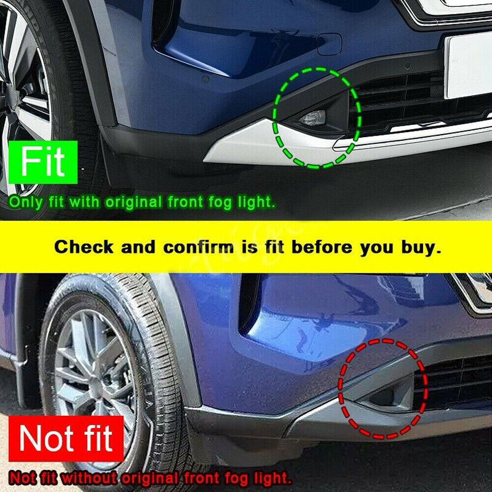 2X ABS Carbon Fiber Front Fog Light Moulding Cover Trim for Nissan Rogue 21-2023